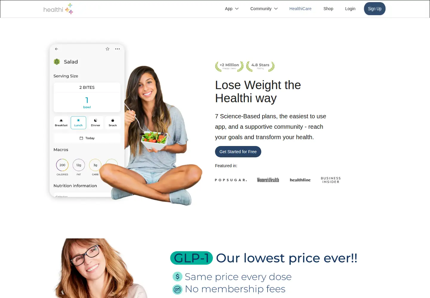 Screenshot of healthiapp.com