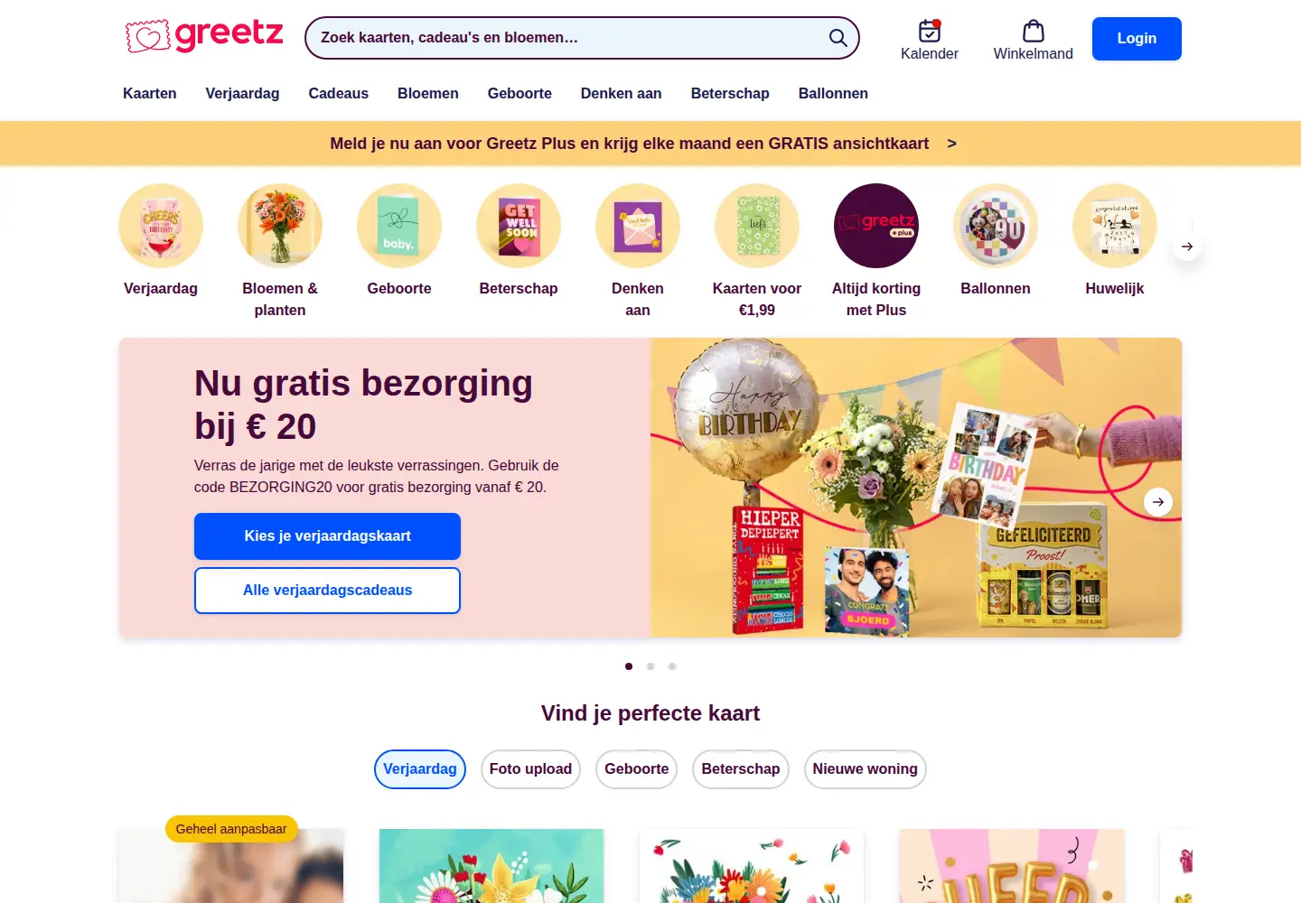 Screenshot of greetz.nl