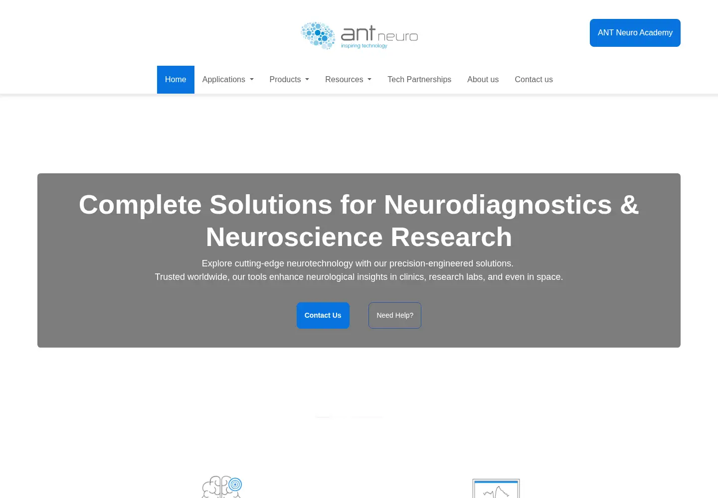 Screenshot of ant-neuro.com