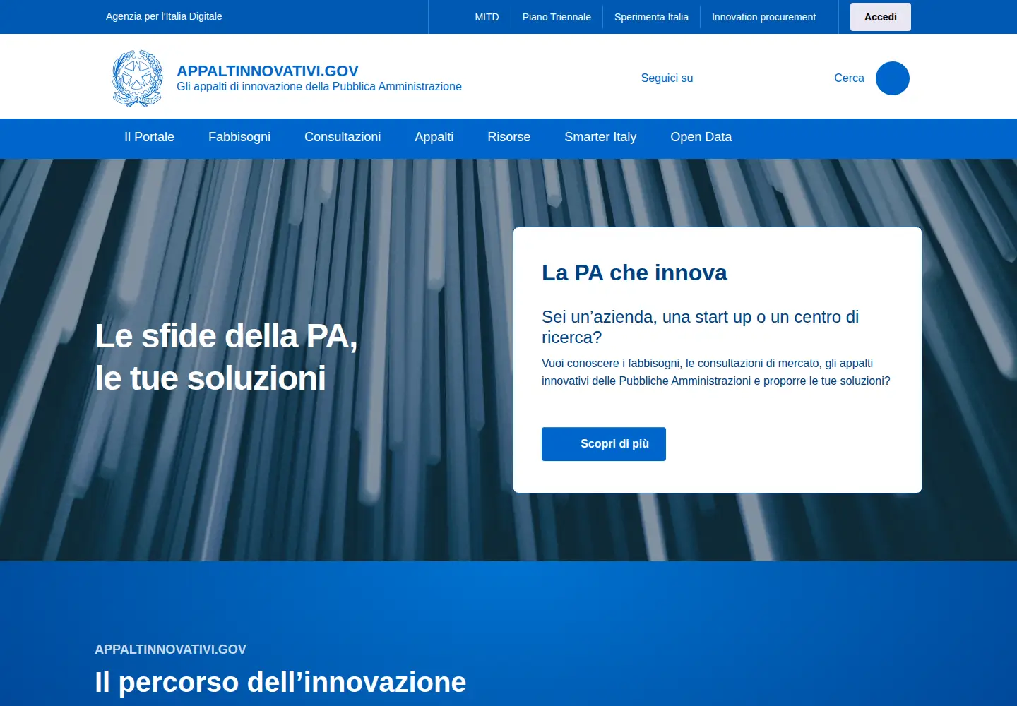 Captured homepage of appaltinnovativi.gov.it in the current scan