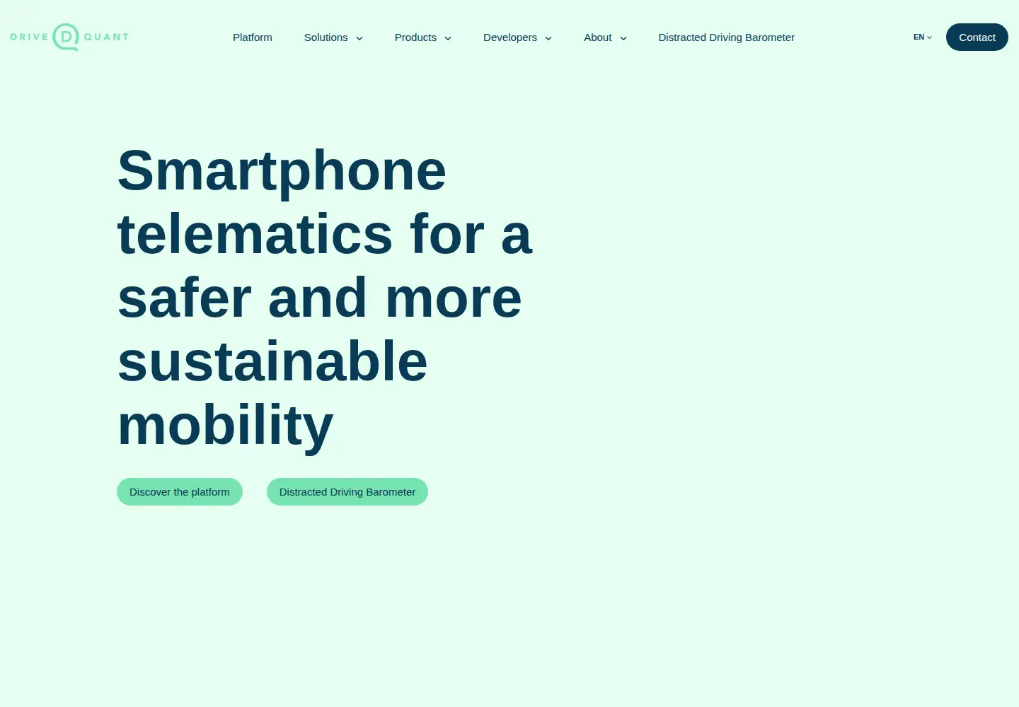 Captured homepage of drivequant.com in the current scan