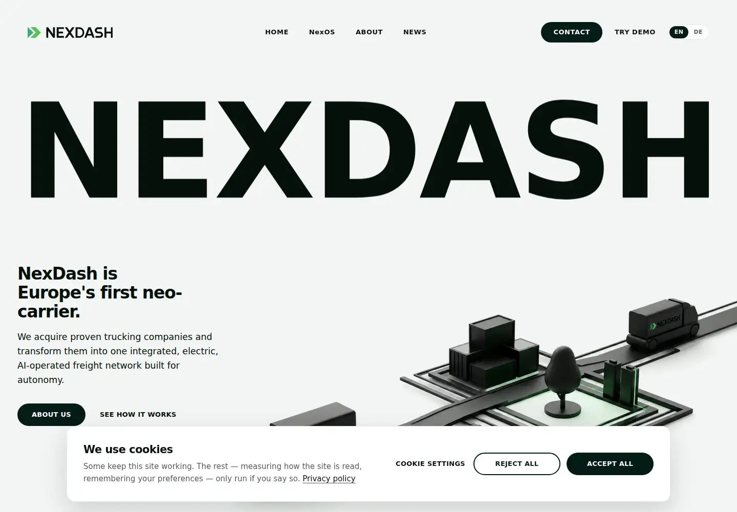 Captured homepage of nexdash.com in the current scan