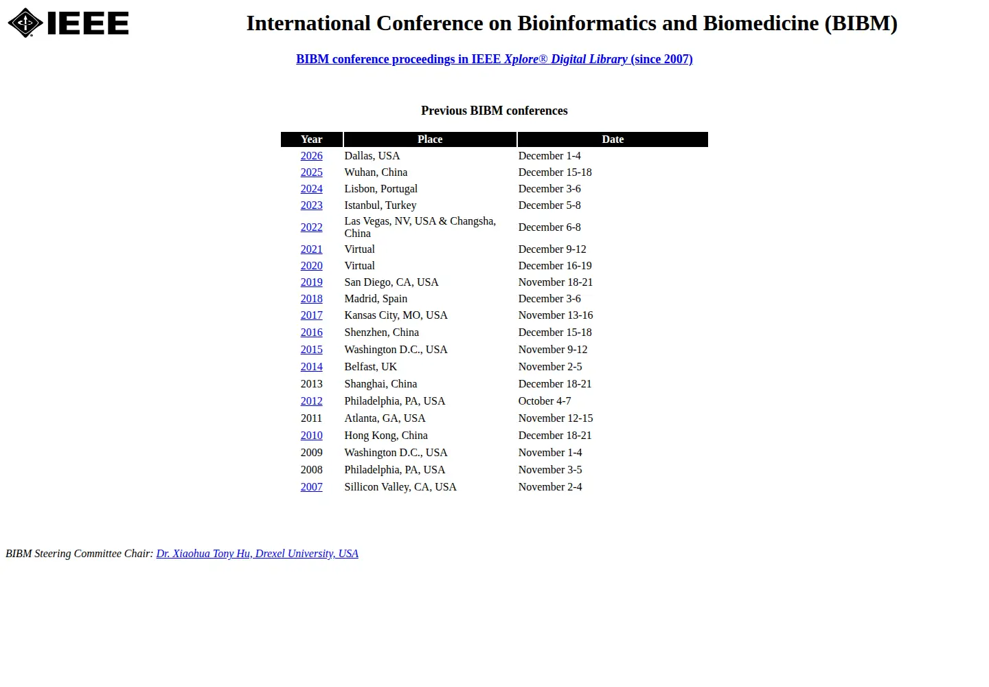 Screenshot of ieeebibm.org