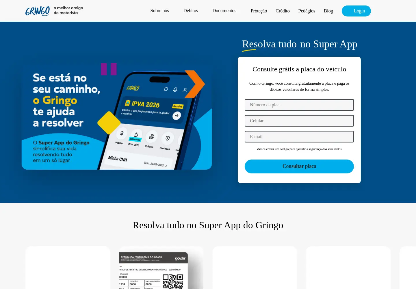 Captured homepage of gringo.com.vc in the current scan