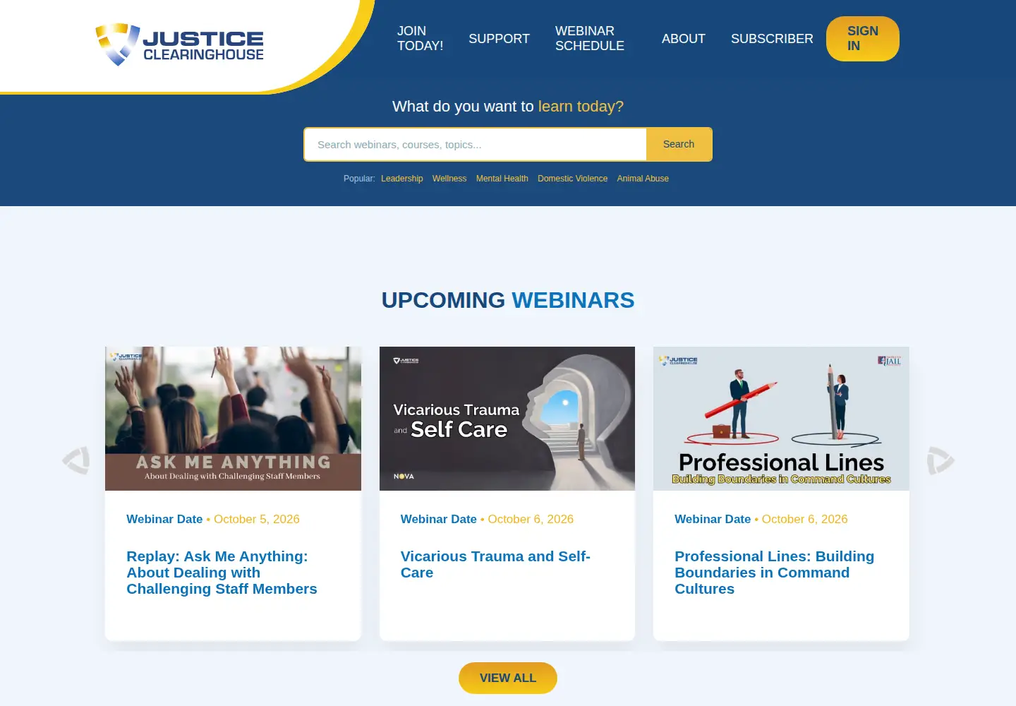 Screenshot of justiceclearinghouse.com