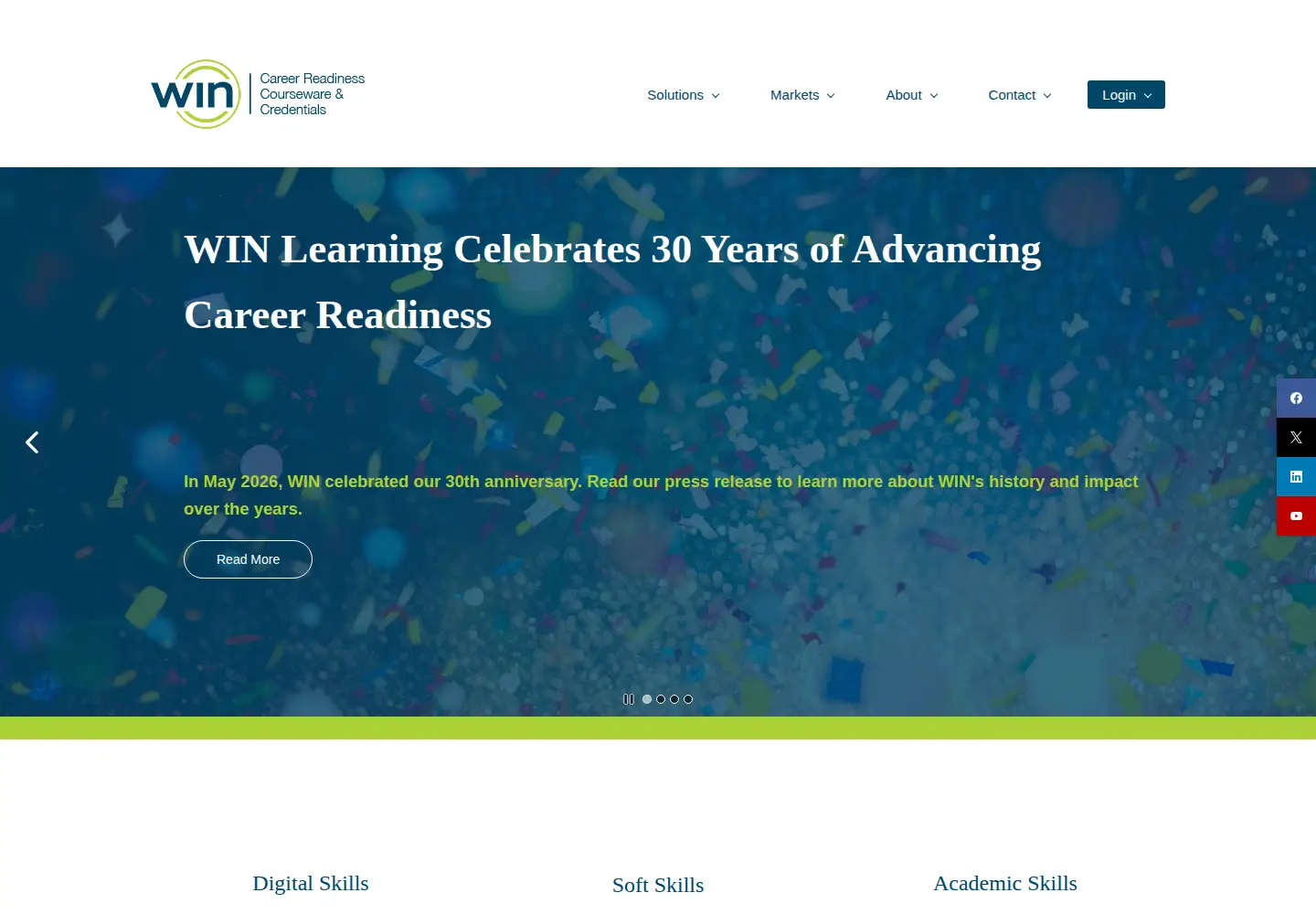 Captured homepage of winlearning.com in the current scan