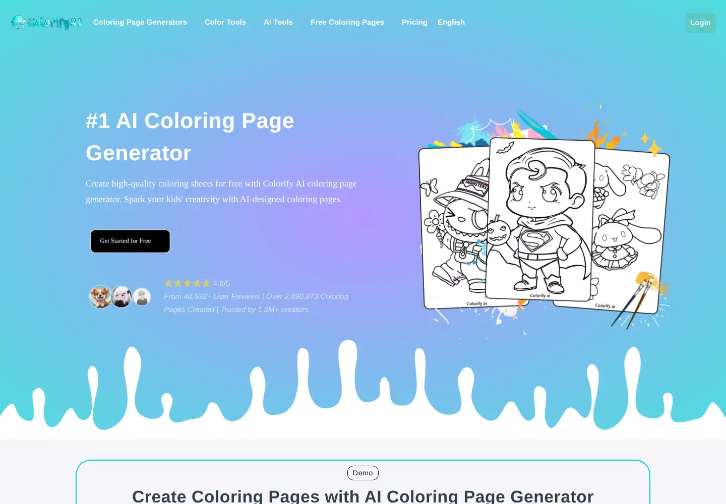 Captured homepage of colorifyai.art in the current scan