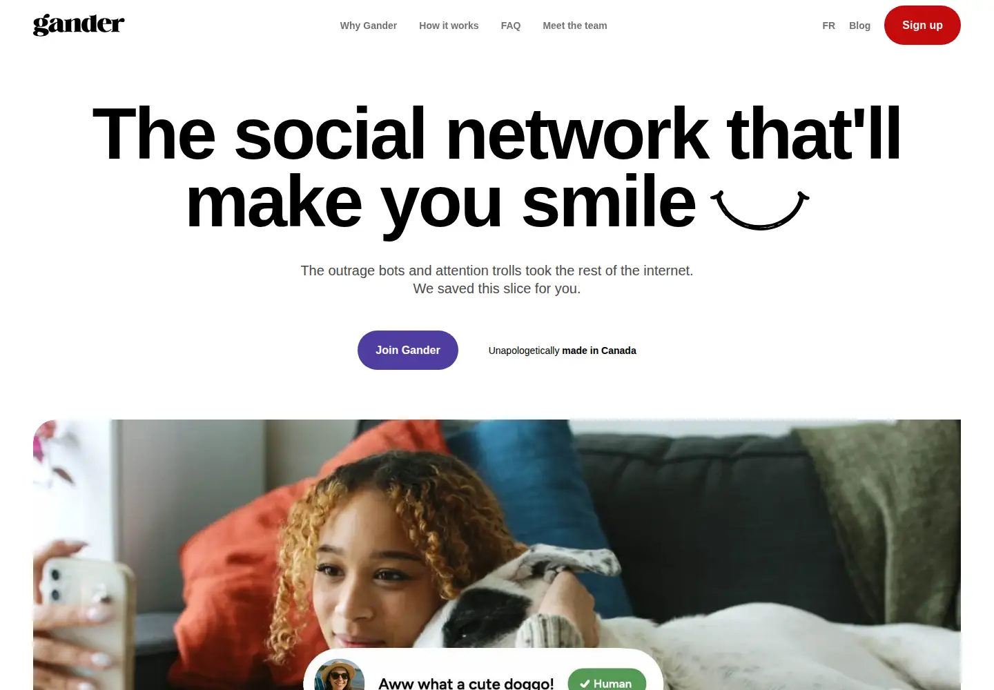 Captured homepage of gandersocial.ca in the current scan