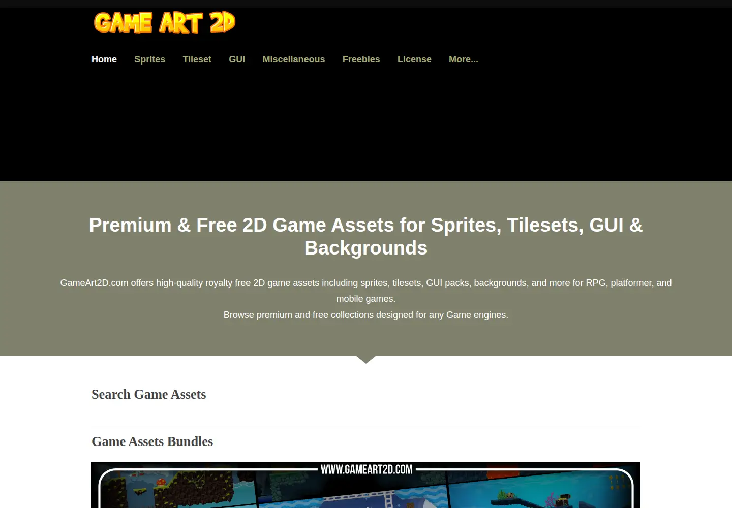 Screenshot of gameart2d.com