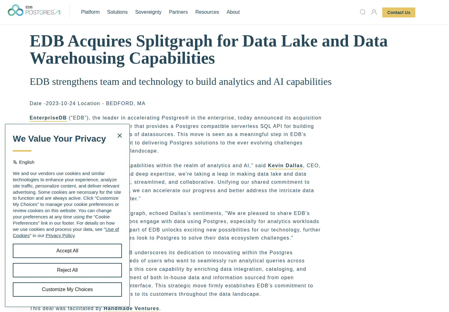 Screenshot of splitgraph.com