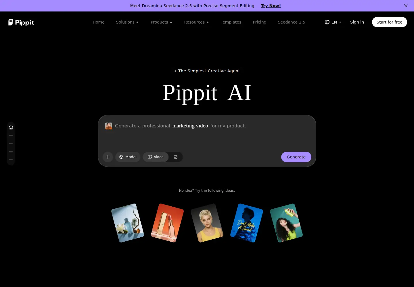 Screenshot of pippit.ai