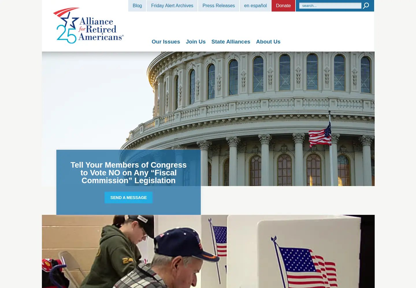 Screenshot of retiredamericans.org