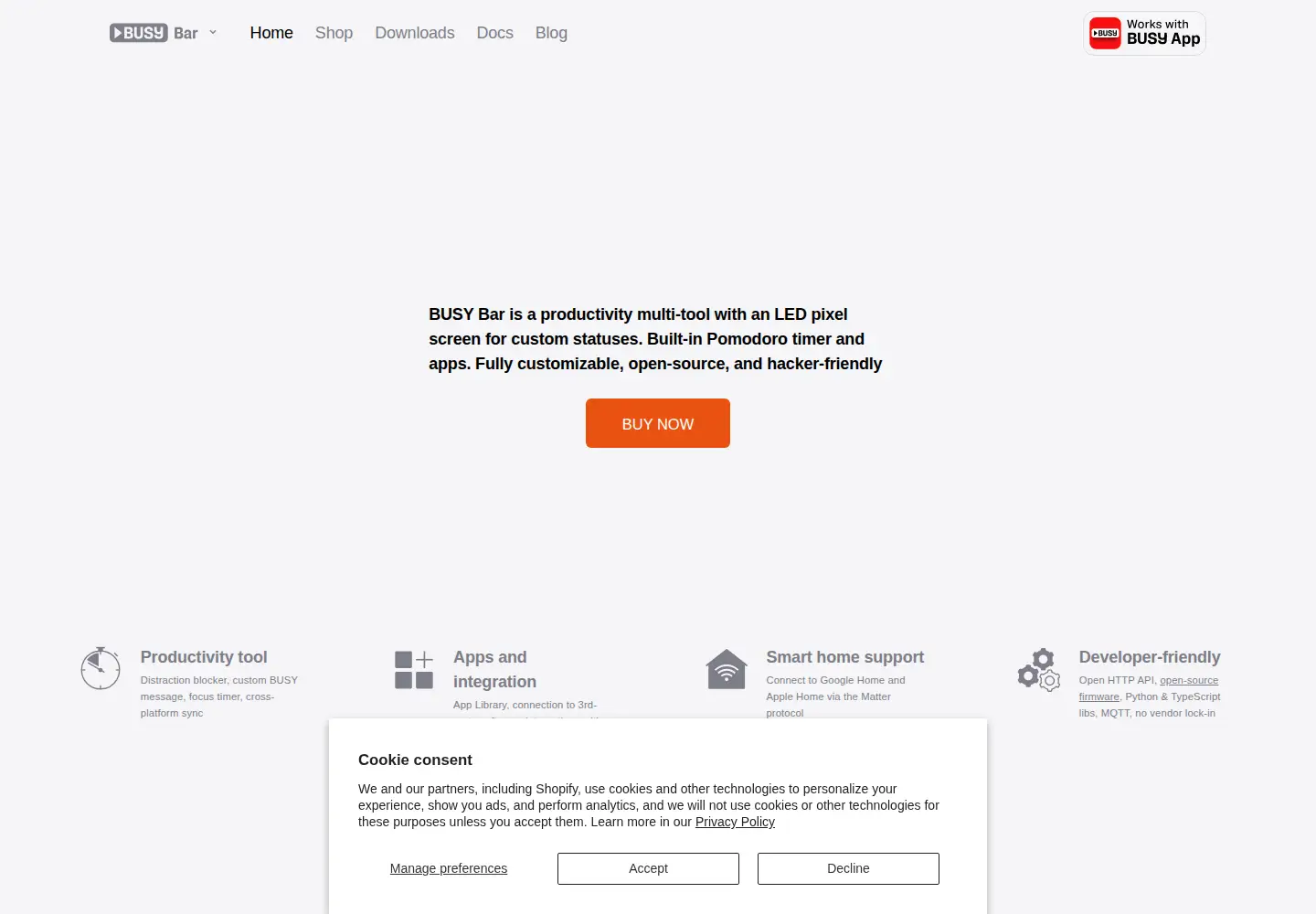 Screenshot of busy.app