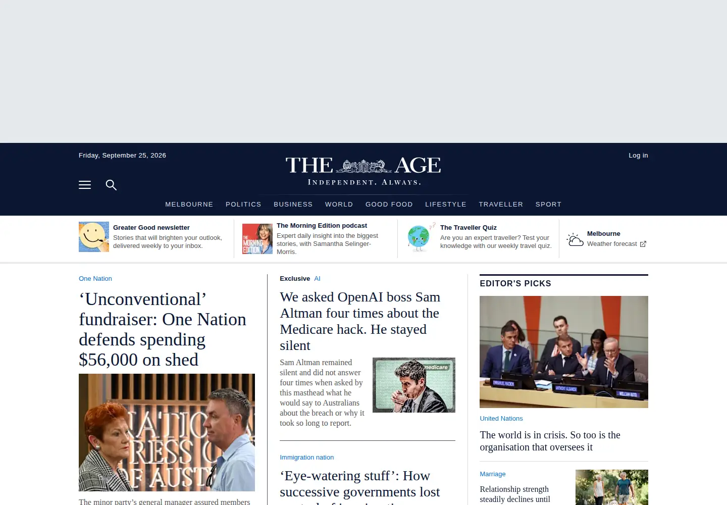 Screenshot of theage.com.au