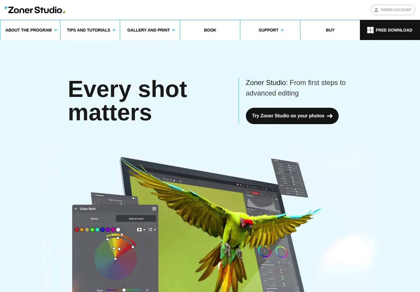 Captured homepage of zoner.com in the current scan