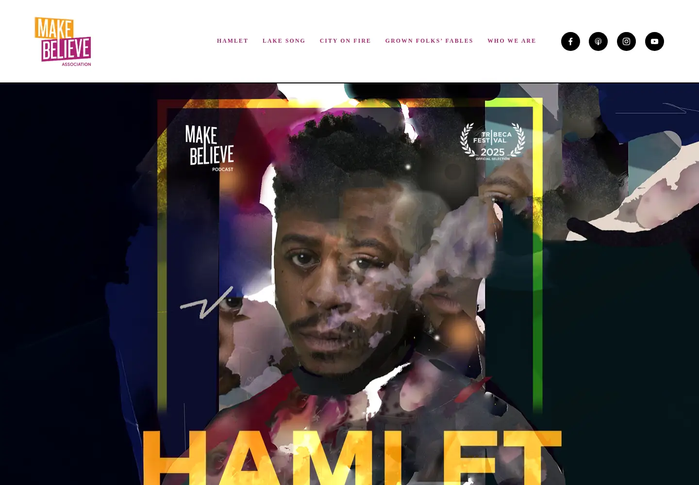 Captured homepage of makebelieve.fm in the current scan