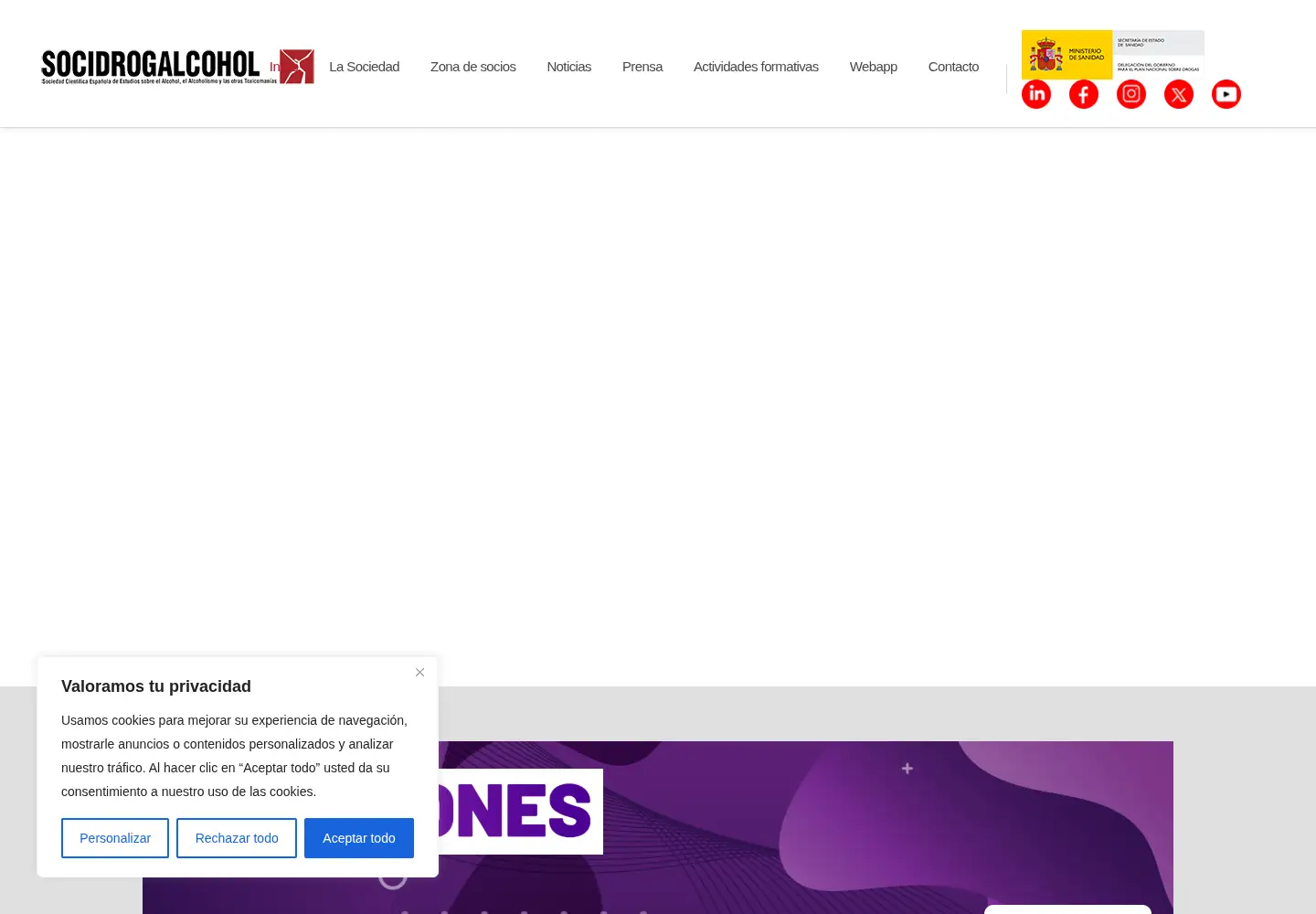 Screenshot of socidrogalcohol.org