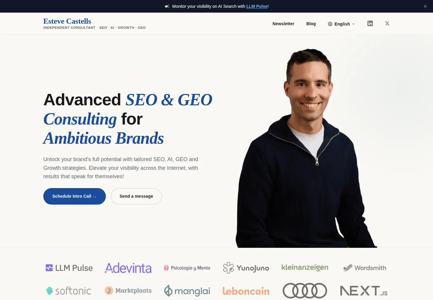 Captured homepage of estevecastells.com in the current scan