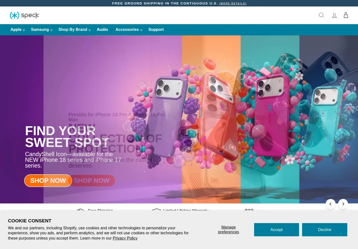 Screenshot of speckproducts.com
