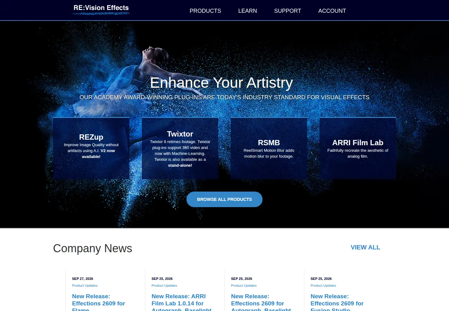 Screenshot of revisionfx.com