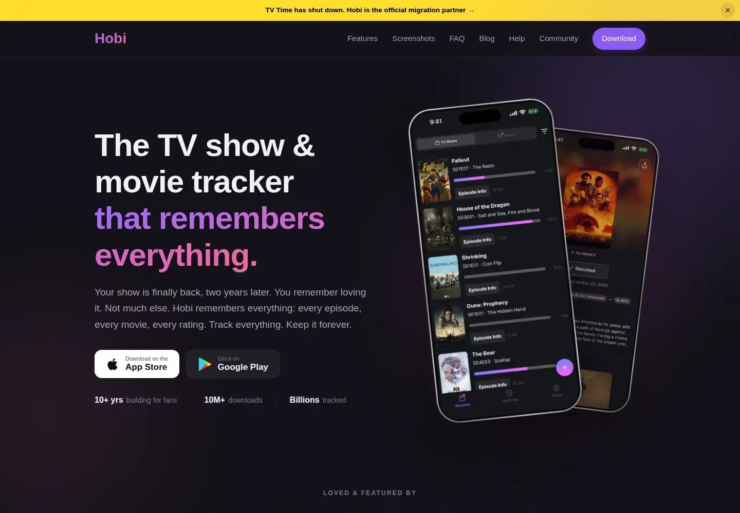 Captured homepage of hobiapp.com in the current scan