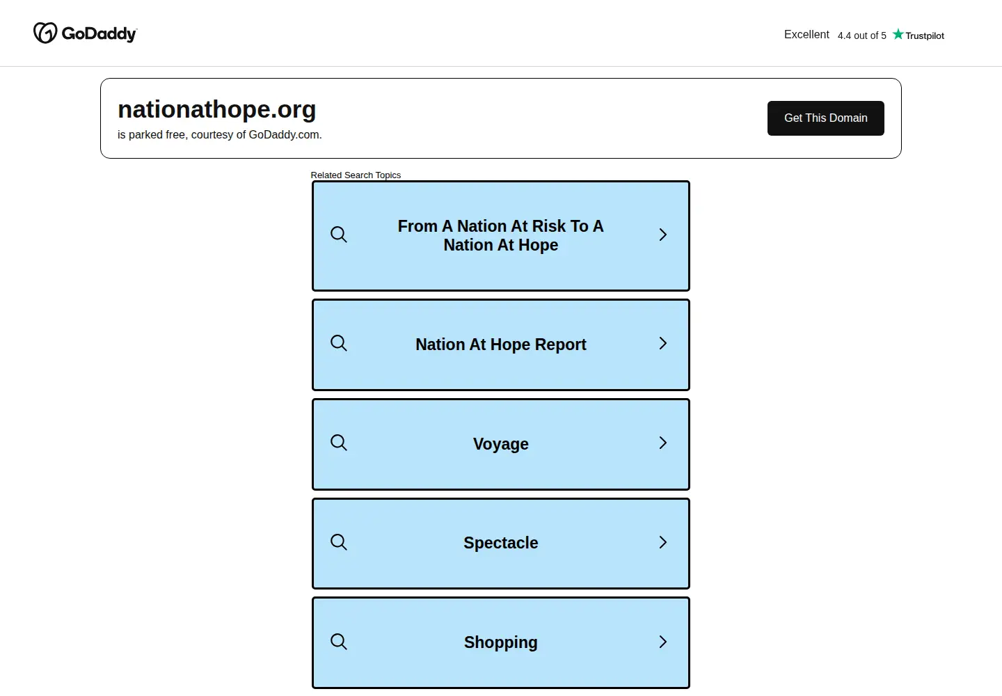 Screenshot of nationathope.org