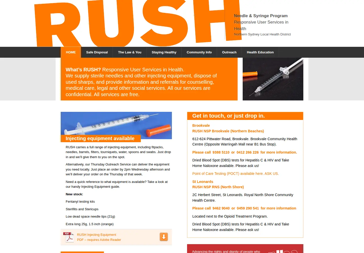 Screenshot of rushnsp.org.au