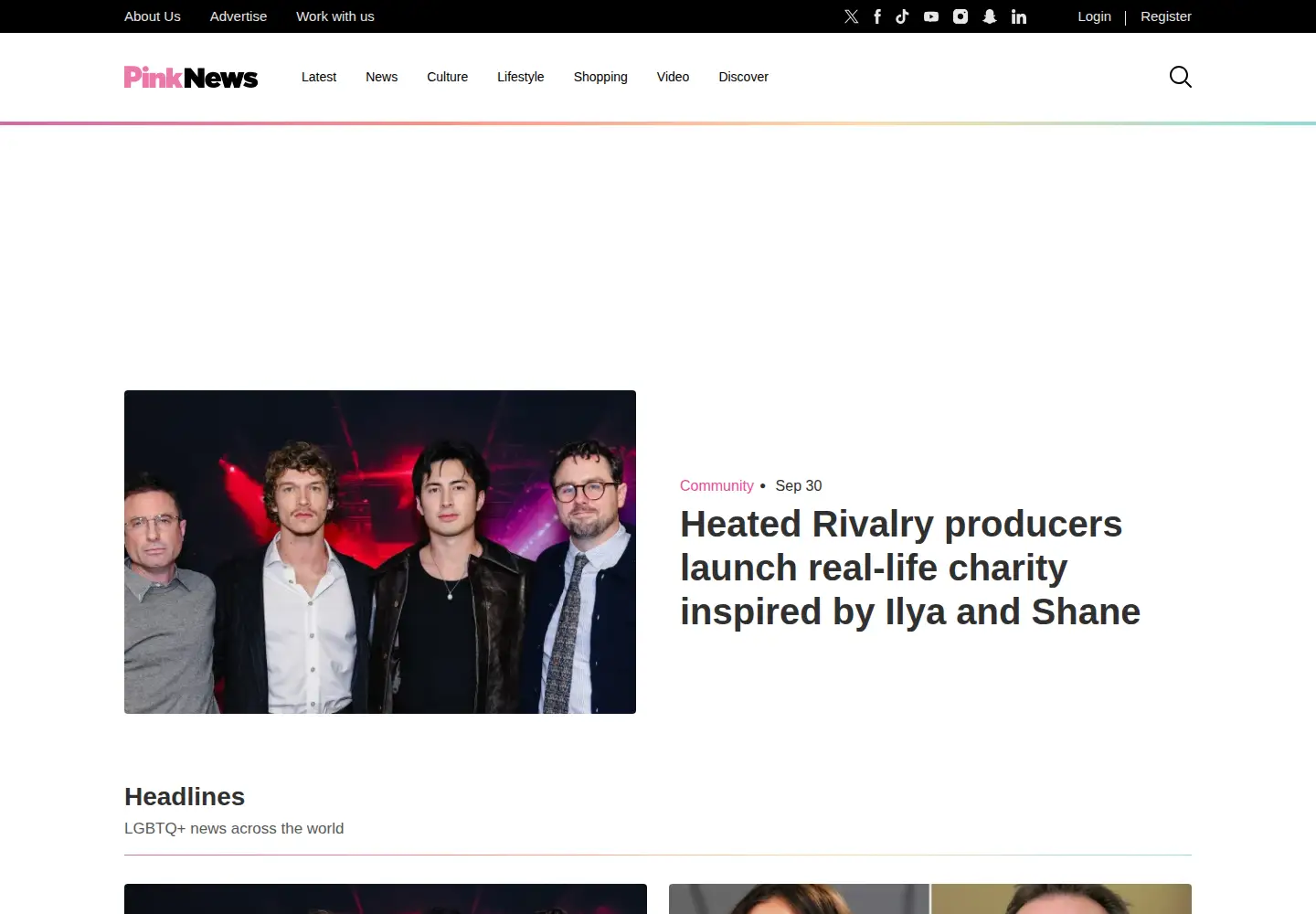 Screenshot of thepinknews.com