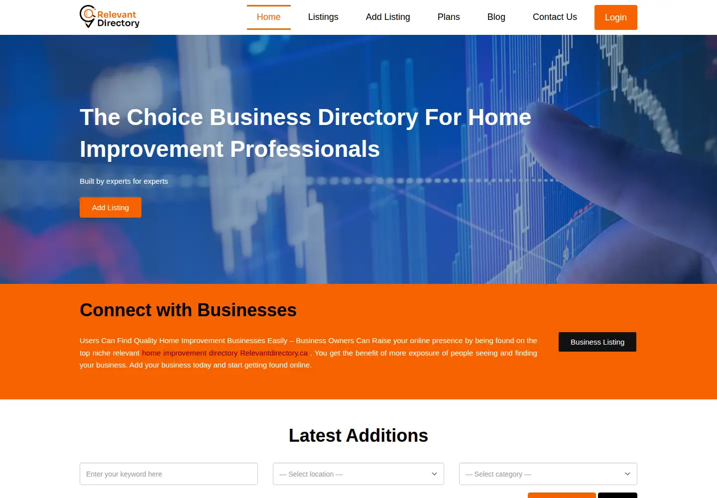 Captured homepage of relevantdirectory.ca in the current scan