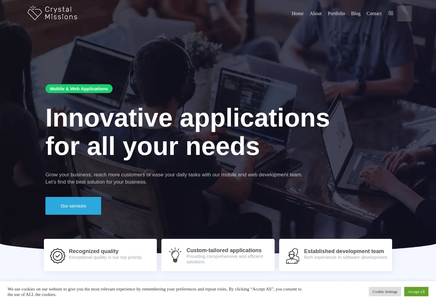 Screenshot of crystalmissions.com