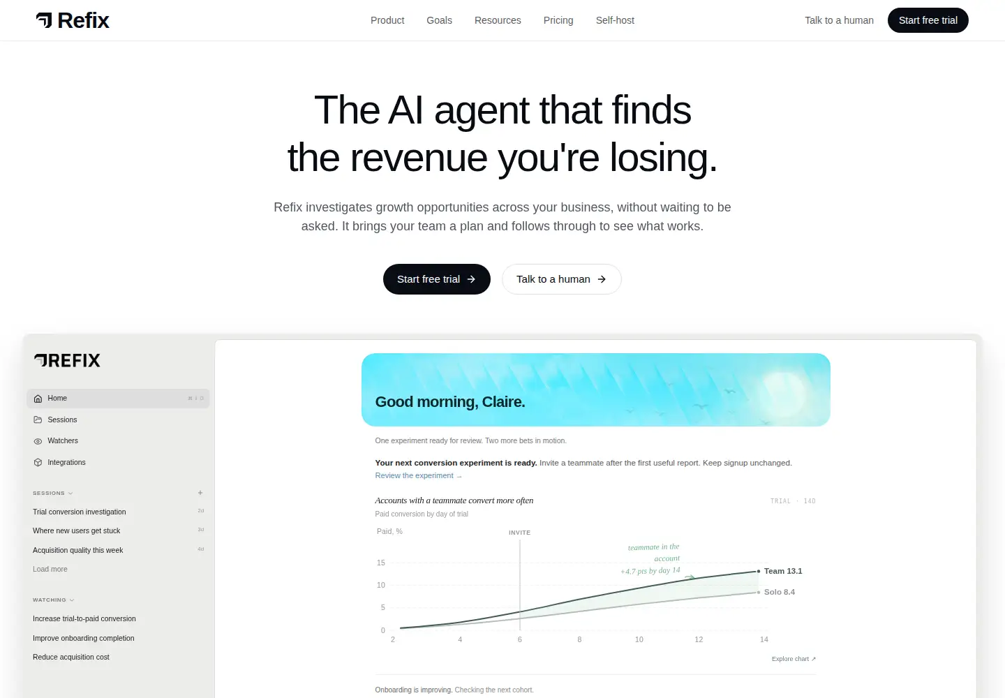 Screenshot of refix.ai