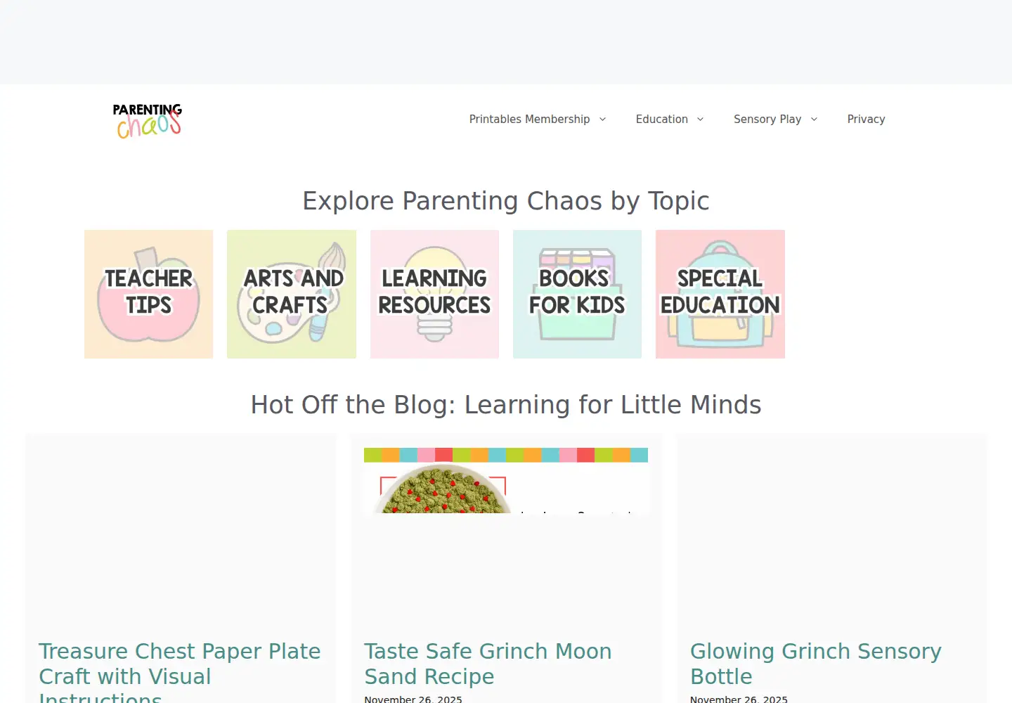 Screenshot of parentingchaos.com