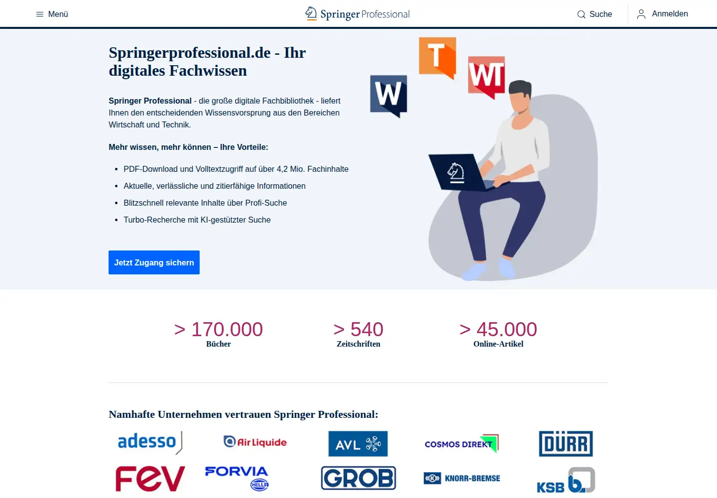 Screenshot of springerprofessional.de