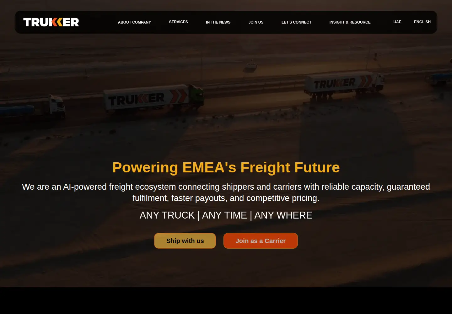 Screenshot of trukker.com