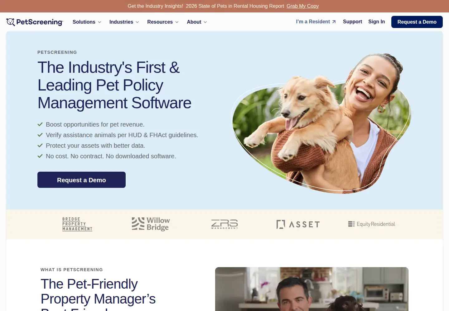 Screenshot of petscreening.com