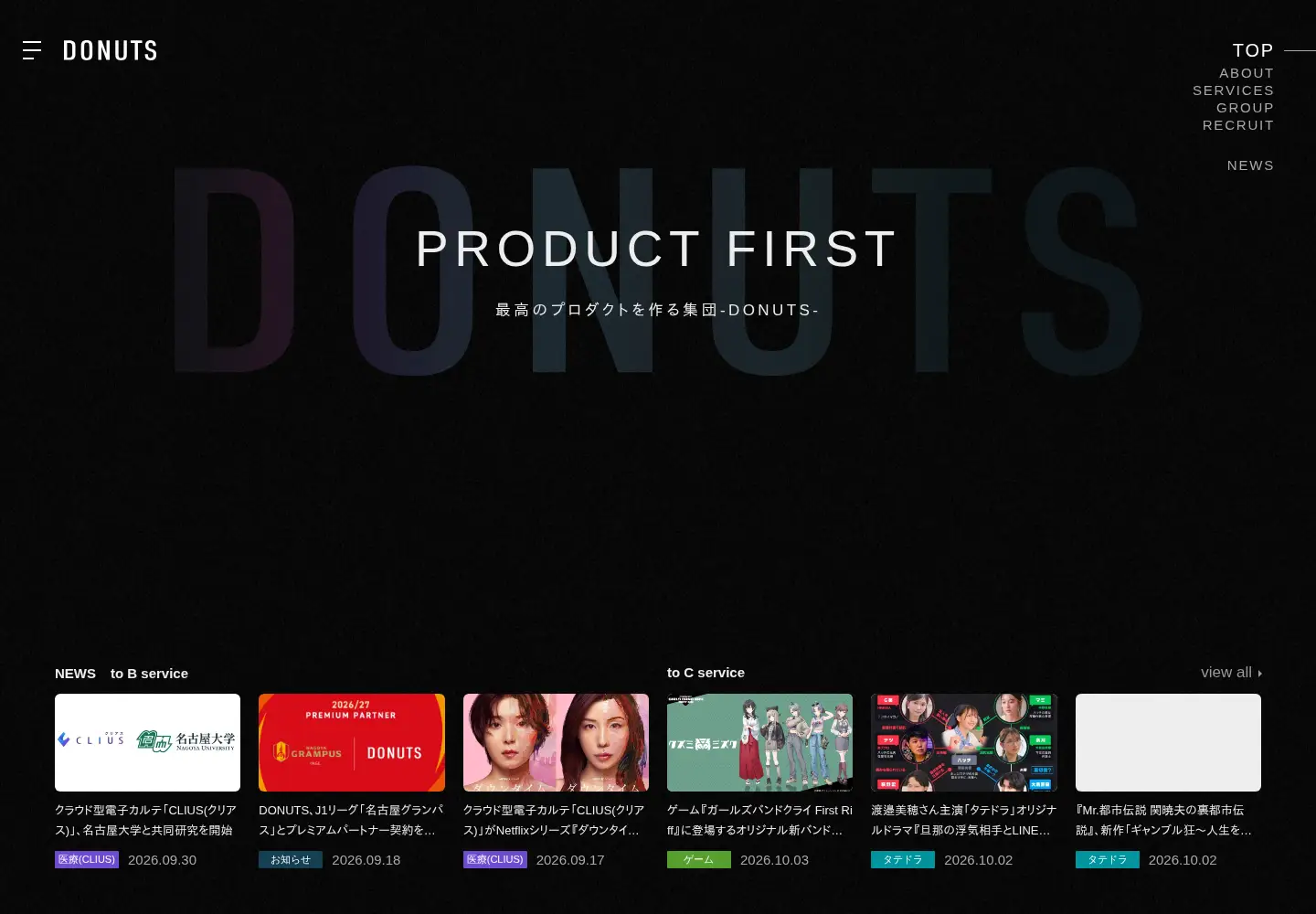 Captured homepage of donuts.ne.jp in the current scan