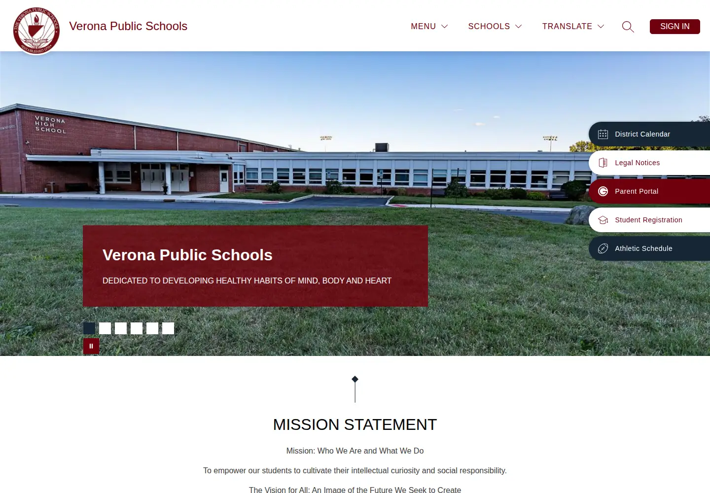 Screenshot of veronaschools.org