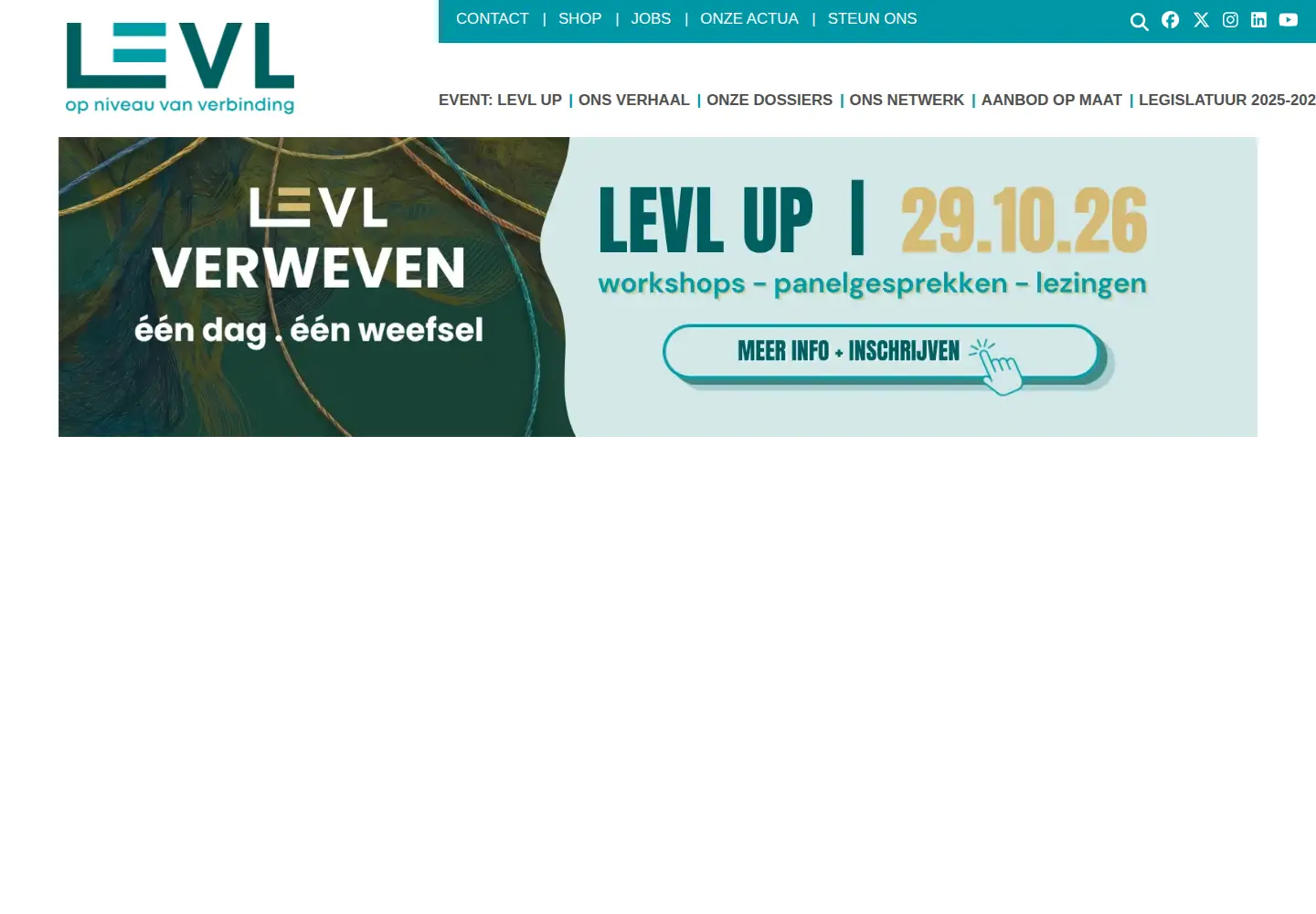 Captured homepage of levl.be in the current scan