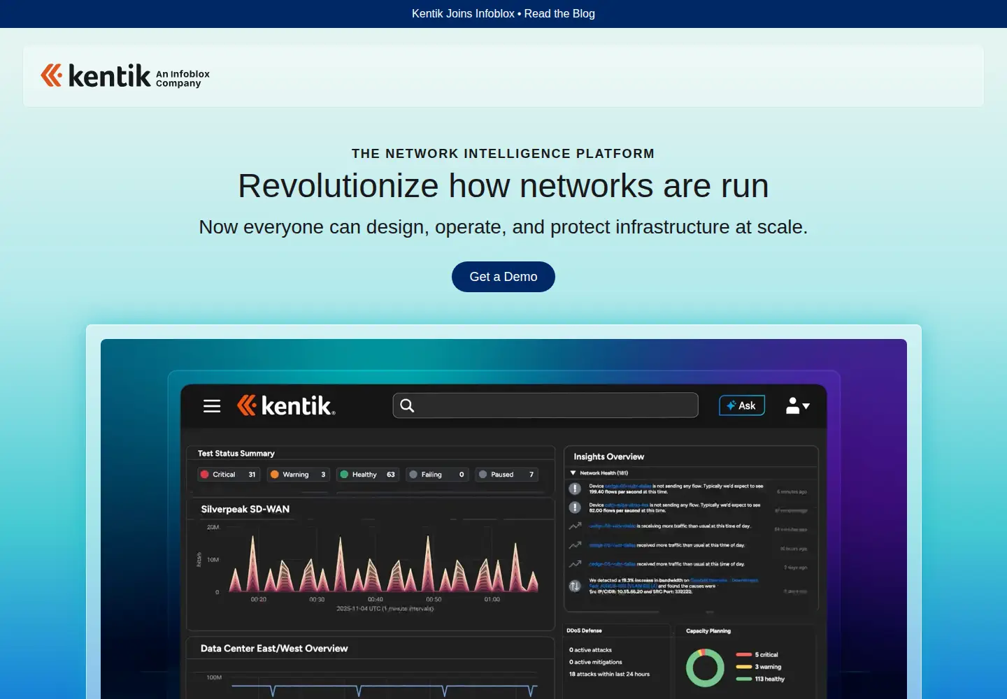 Screenshot of kentik.com