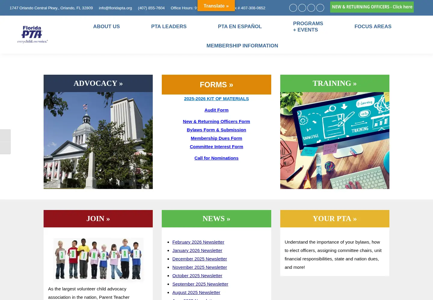 Screenshot of floridapta.org