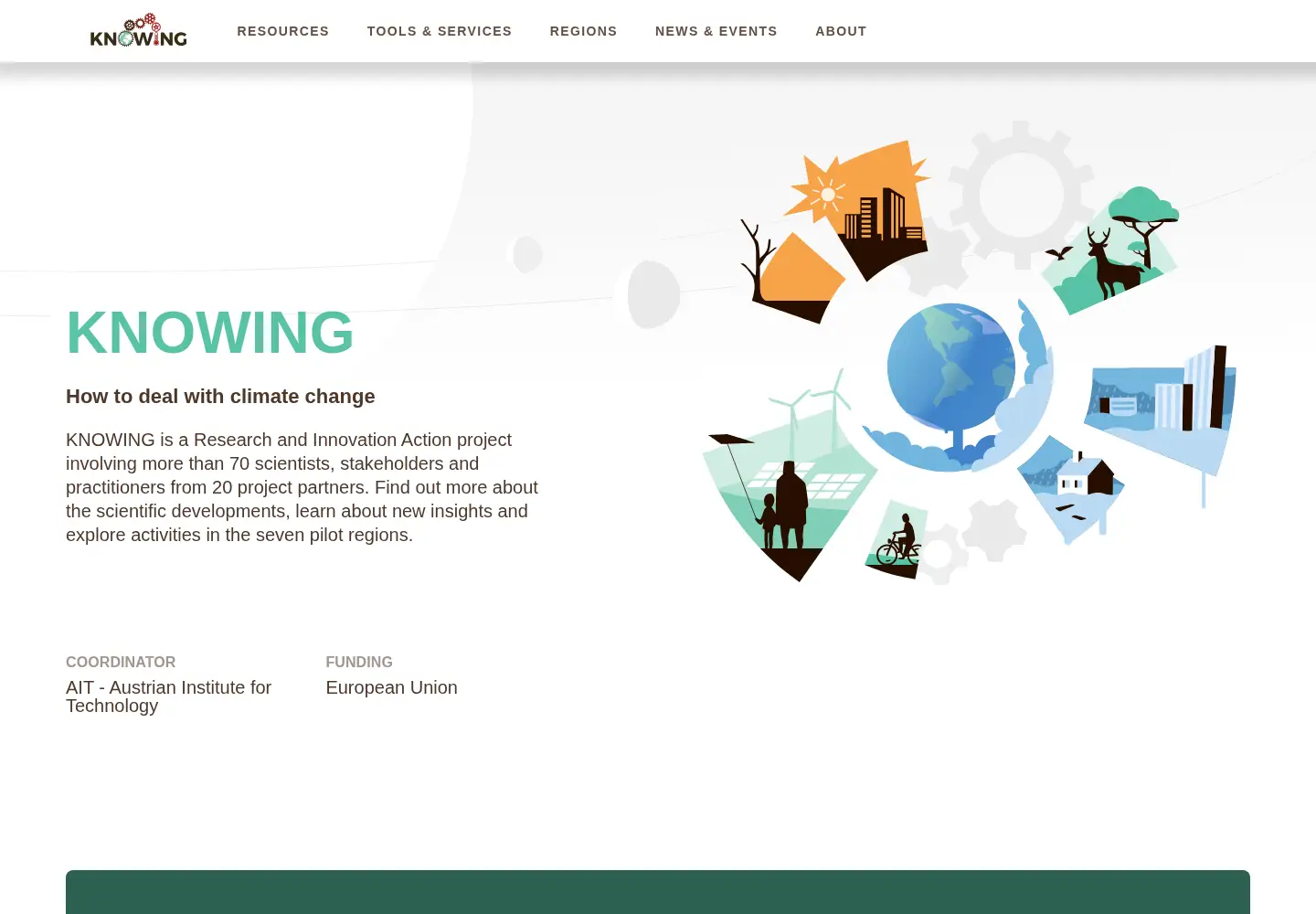 Screenshot of knowing-climate.eu