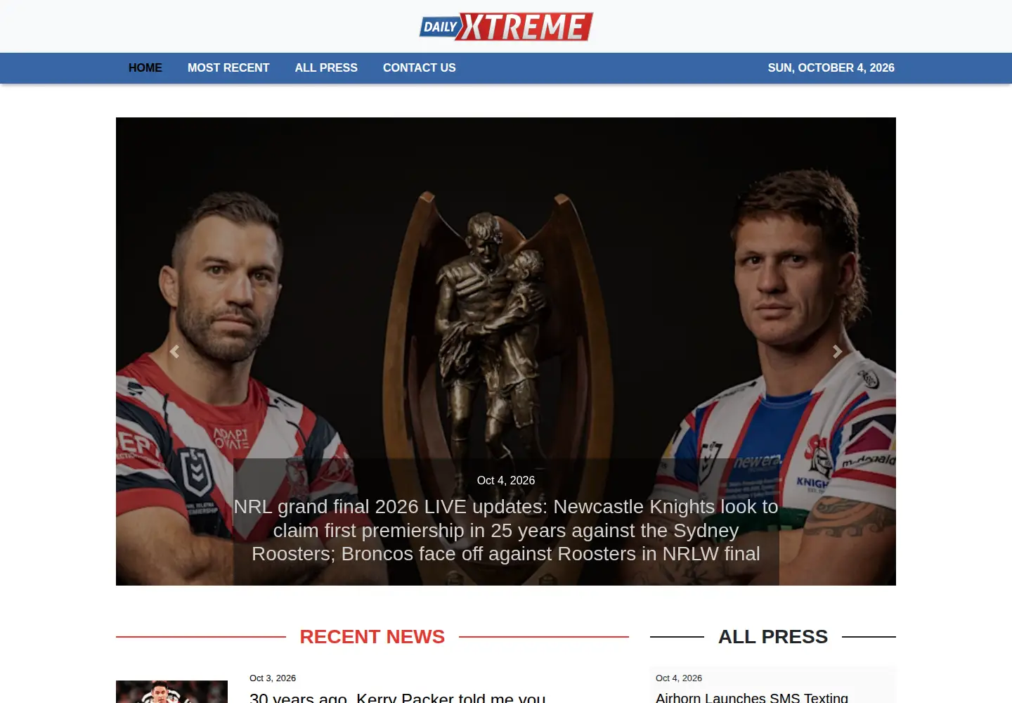 Screenshot of dailyxtreme.com