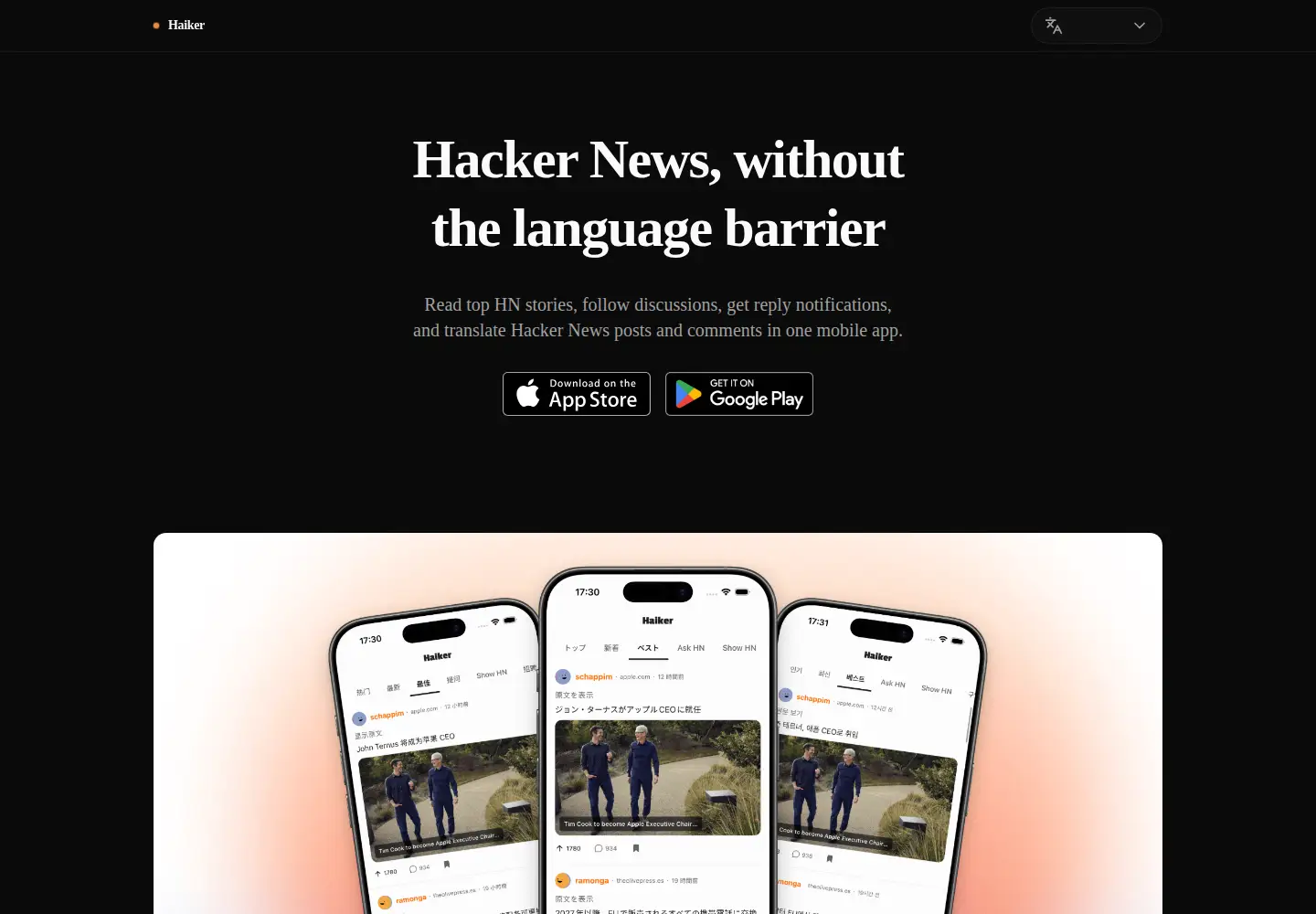 Screenshot of haiker.app