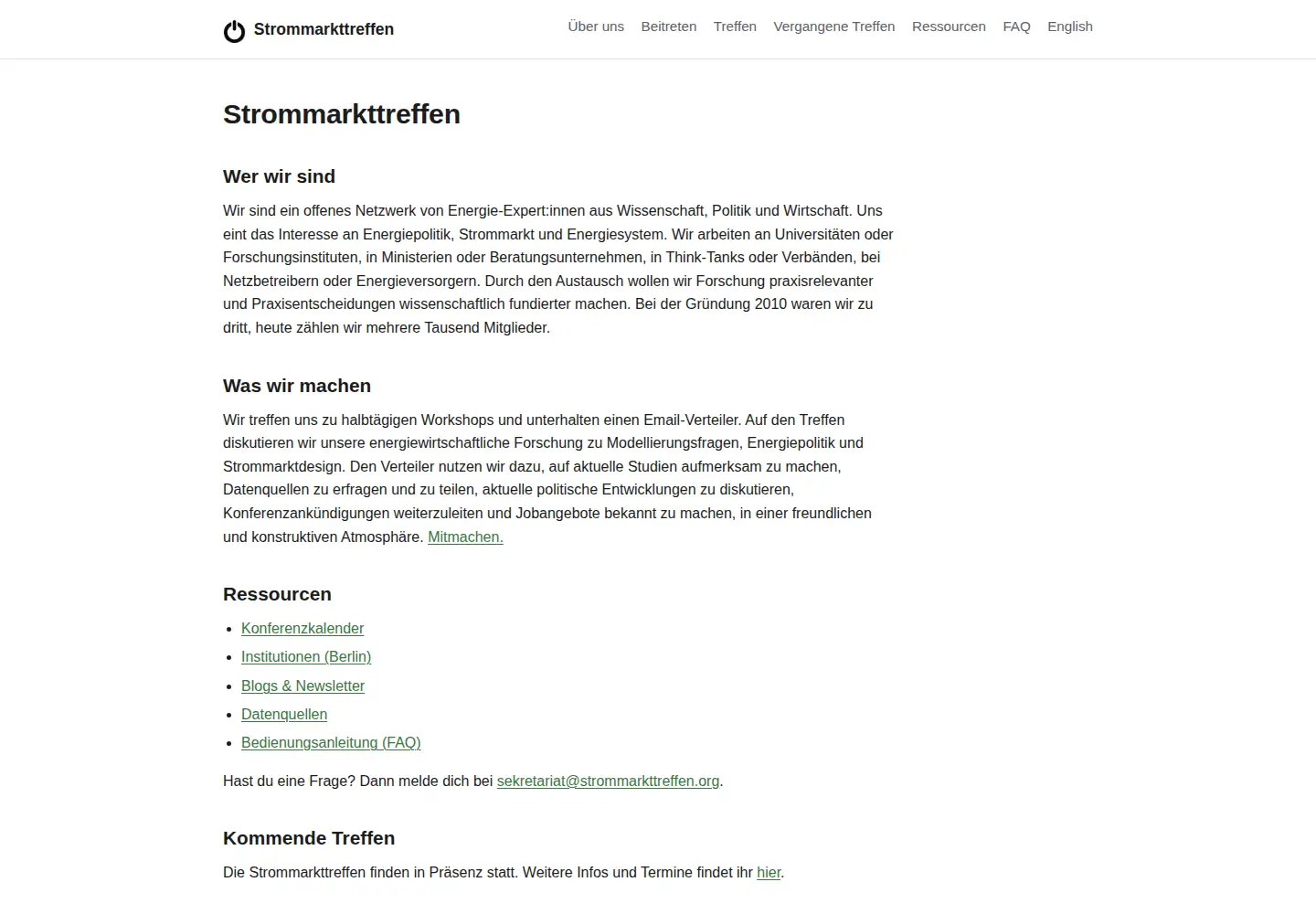 Screenshot of strommarkttreffen.org
