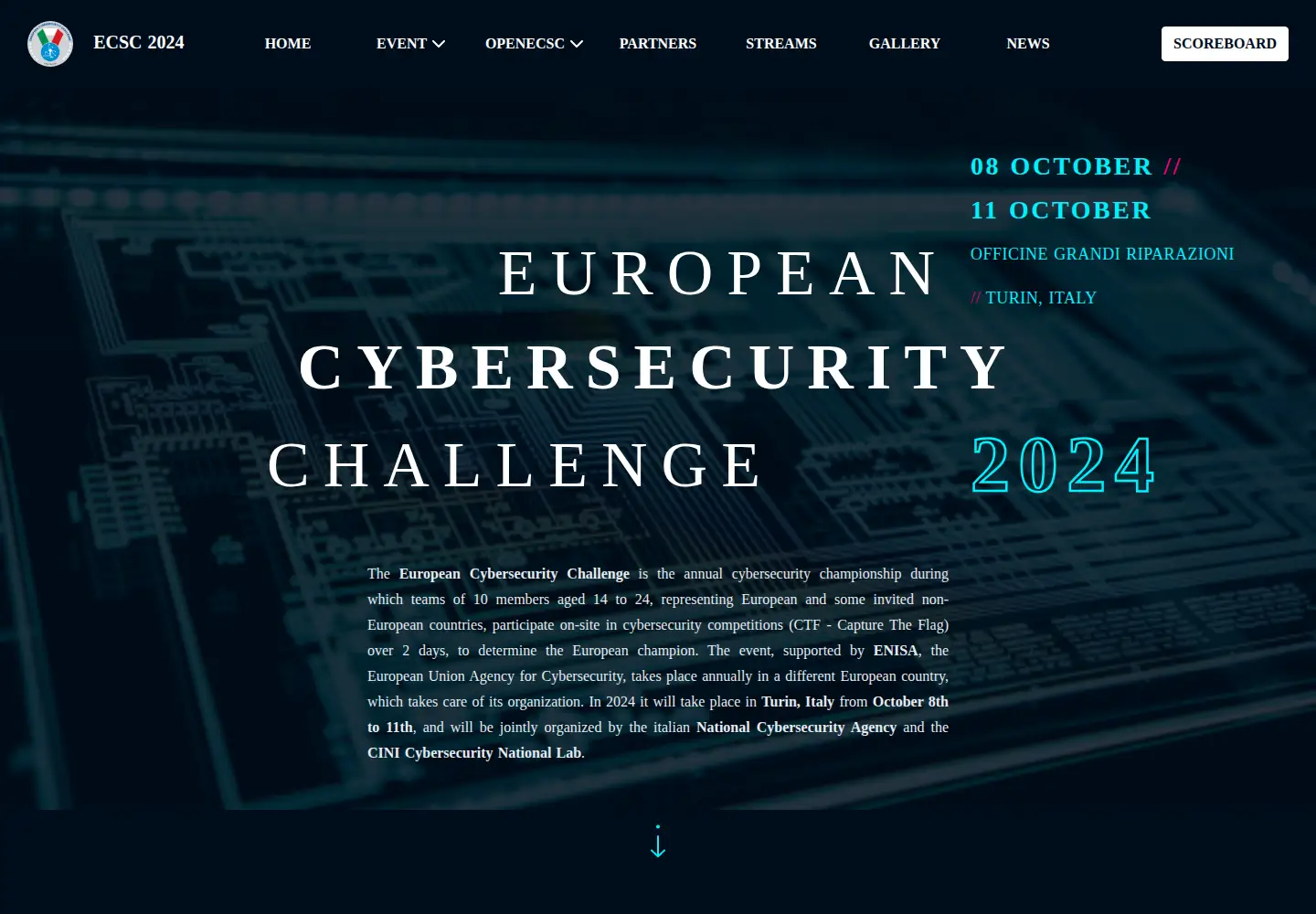 Screenshot of ecsc2024.it