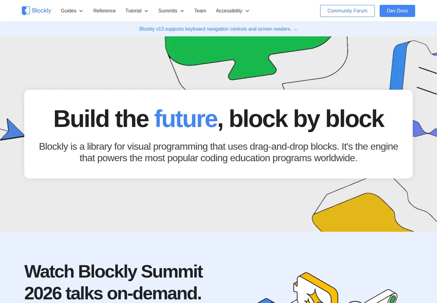 Captured homepage of blockly.com in the current scan