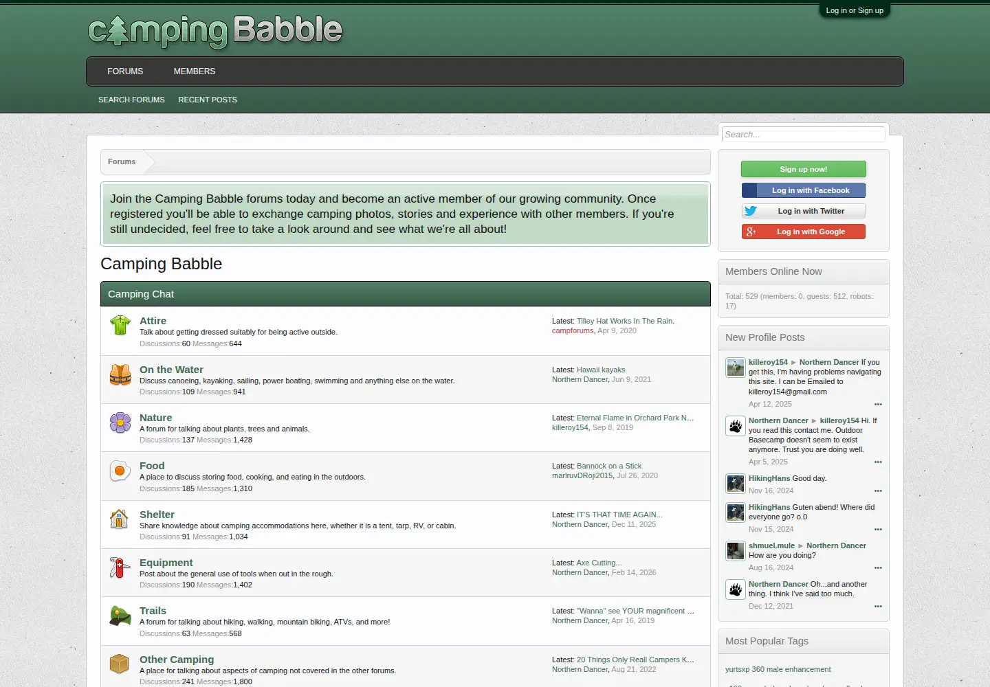 Screenshot of campingbabble.com