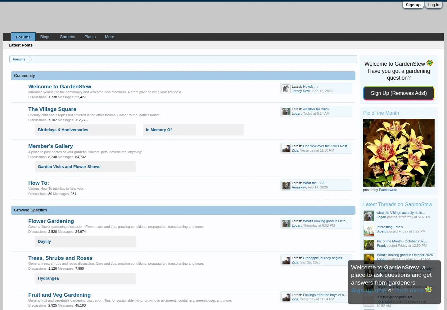 Screenshot of gardenstew.com