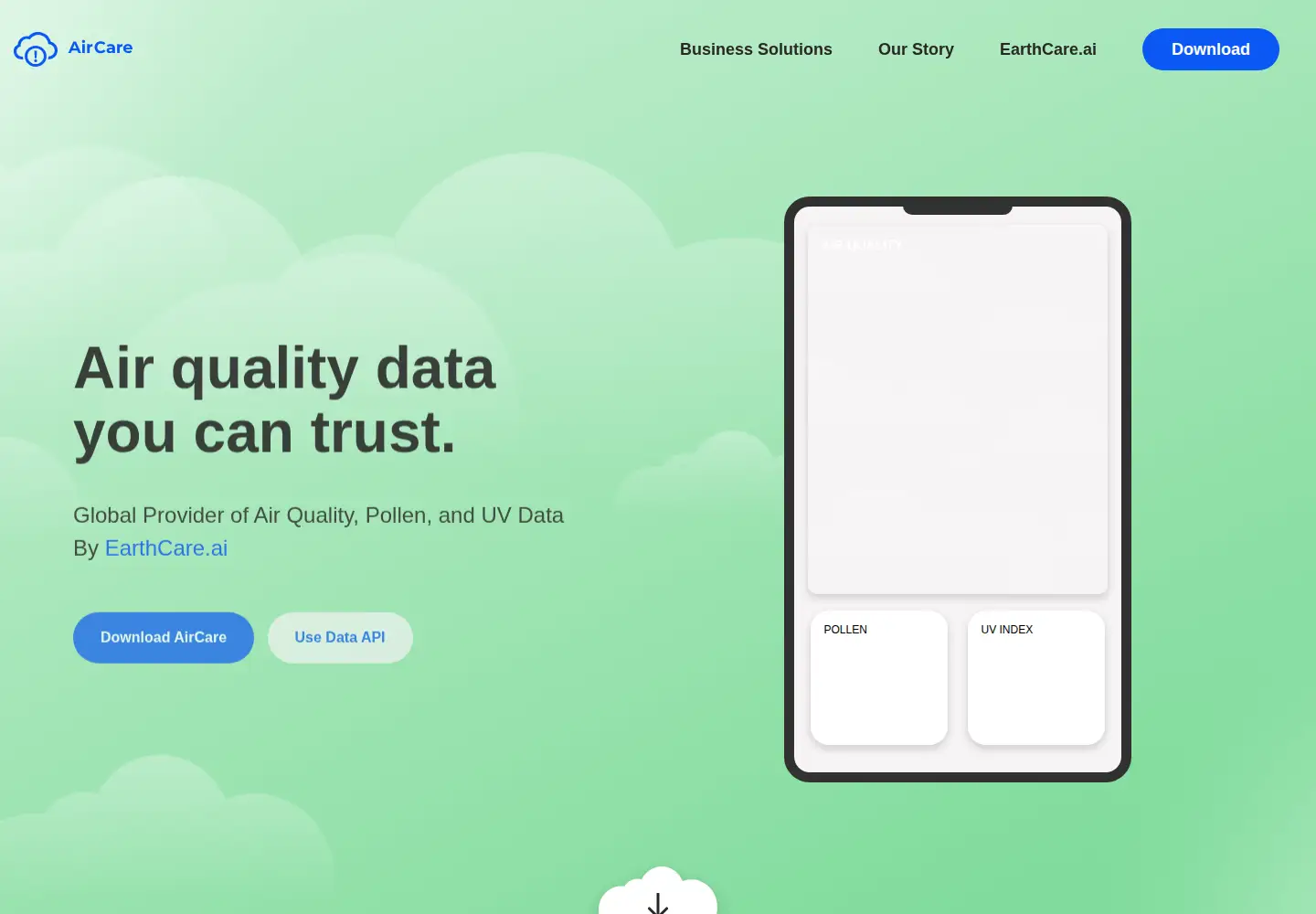 Captured homepage of getaircare.com in the current scan