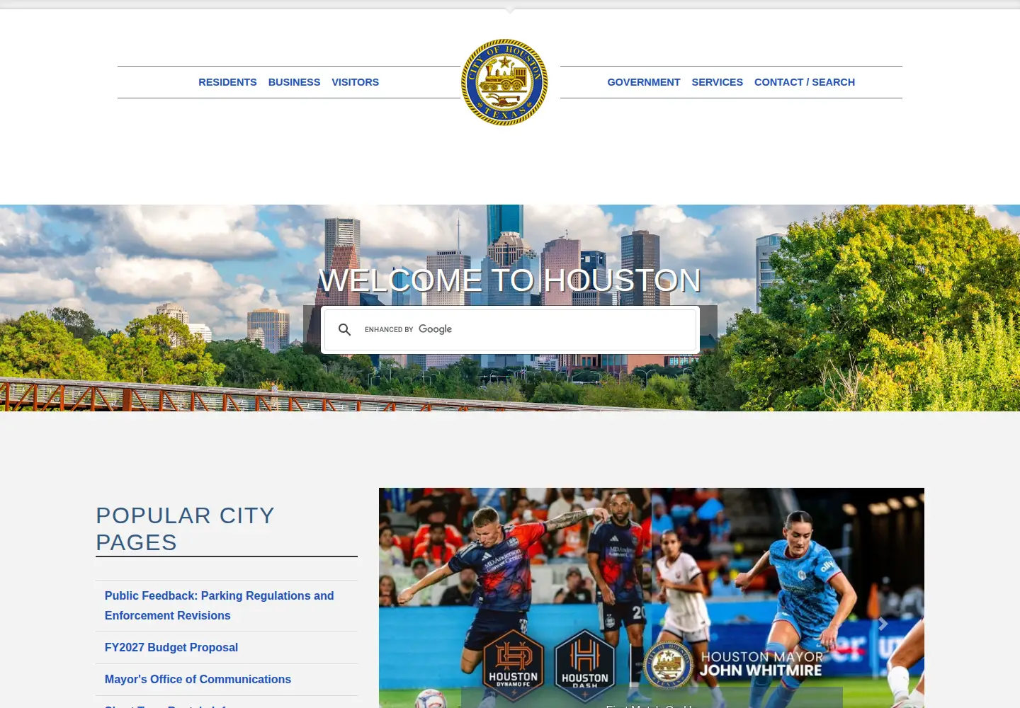 Screenshot of houstontx.gov